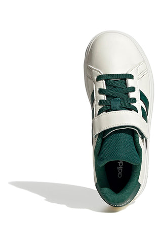 Bele superge z zelenimi črtami in zapenjanjem Adidas Grand Court 2 EL C