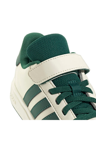 Bele superge z zelenimi črtami in zapenjanjem Adidas Grand Court 2 EL C