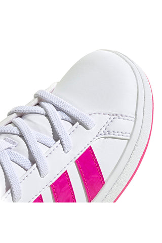 Bele superge z fuksijastimi črtami Adidas Grand Court Mid K