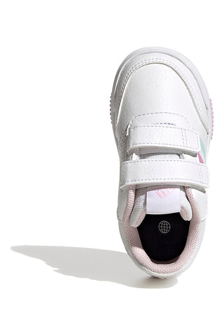 Bele čevlje s pastelno obrobo in zapenjanjem na velcro Adidas Tensaur Sport 2 CF I