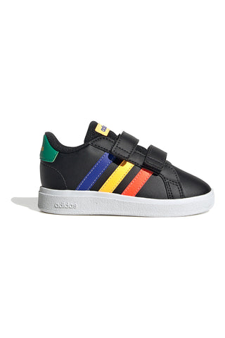 Črni čevlji z večbarvnimi detajli in zapenjanjem na velcro Adidas Grand Court 2 CF I