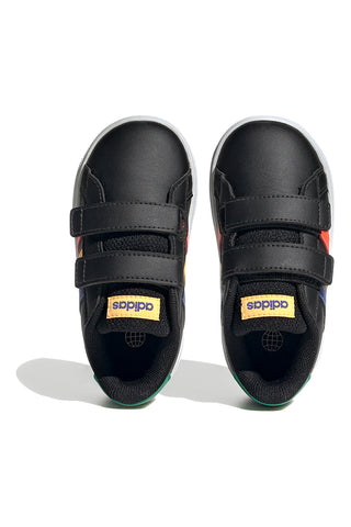 Črni čevlji z večbarvnimi detajli in zapenjanjem na velcro Adidas Grand Court 2 CF I