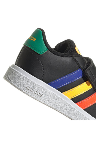 Črni čevlji z večbarvnimi detajli in zapenjanjem na velcro Adidas Grand Court 2 CF I