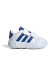 Beli čevlji z modrimi detajli in podplatom Cloudfoam Adidas Grand Court 2.0 CF I