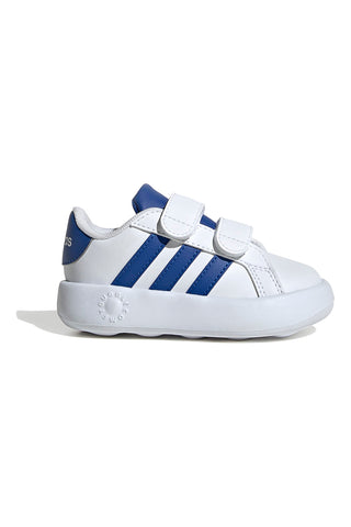Beli čevlji z modrimi detajli in podplatom Cloudfoam Adidas Grand Court 2.0 CF I