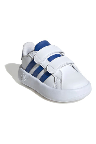 Beli čevlji z modrimi detajli in podplatom Cloudfoam Adidas Grand Court 2.0 CF I