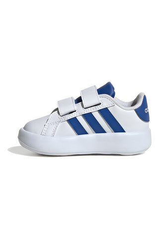 Beli čevlji z modrimi detajli in podplatom Cloudfoam Adidas Grand Court 2.0 CF I