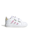 Bele superge z iridescentnimi detajli in dvojnim trakom Adidas Grand Court 2 CF I
