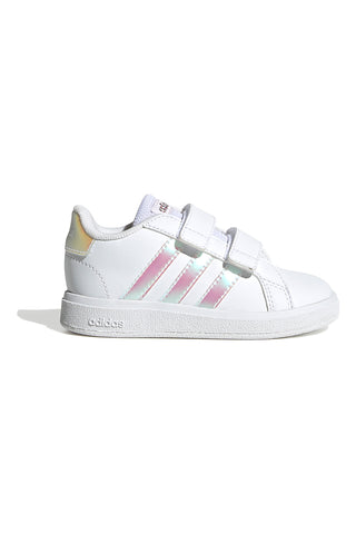 Bele superge z iridescentnimi detajli in dvojnim trakom Adidas Grand Court 2 CF I