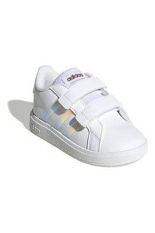 Bele superge z iridescentnimi detajli in dvojnim trakom Adidas Grand Court 2 CF I