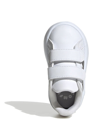 Beli čevlji s srebrnimi črtami in podplatom Bubble memory Adidas Grand Court 2 CF I