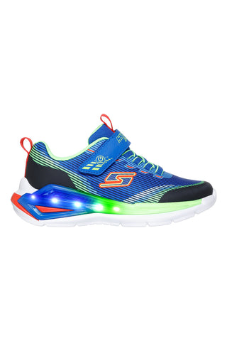 Večbarvni modri superge z lučkami in zapenjanjem na velcro Skechers Tri-namics 2.0