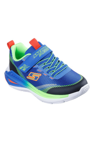 Večbarvni modri superge z lučkami in zapenjanjem na velcro Skechers Tri-namics 2.0