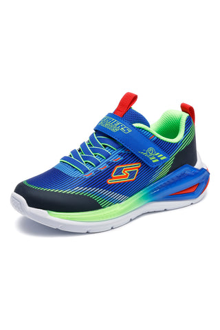 Večbarvni modri superge z lučkami in zapenjanjem na velcro Skechers Tri-namics 2.0