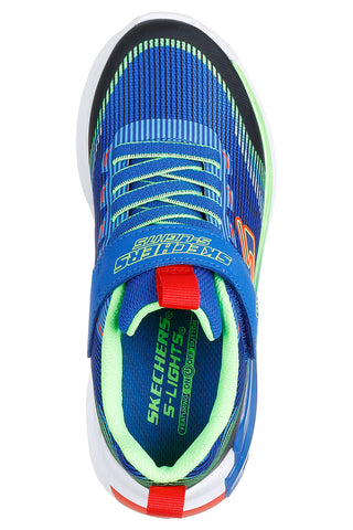 Večbarvni modri superge z lučkami in zapenjanjem na velcro Skechers Tri-namics 2.0
