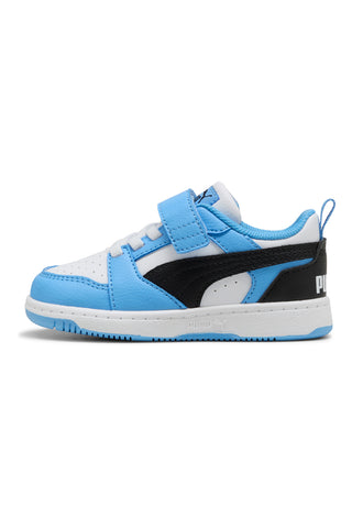 Svetlo modri beli čevlji z velcro zapenjanjem Puma Rebound V6 Lo AC+ Inf