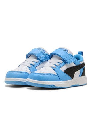 Svetlo modri beli čevlji z velcro zapenjanjem Puma Rebound V6 Lo AC+ Inf