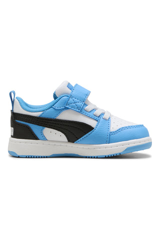 Svetlo modri beli čevlji z velcro zapenjanjem Puma Rebound V6 Lo AC+ Inf