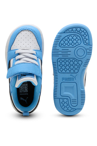 Svetlo modri beli čevlji z velcro zapenjanjem Puma Rebound V6 Lo AC+ Inf