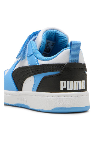 Svetlo modri beli čevlji z velcro zapenjanjem Puma Rebound V6 Lo AC+ Inf