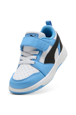 Svetlo modri beli čevlji z velcro zapenjanjem Puma Rebound V6 Lo AC+ Inf