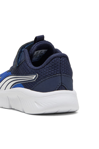 Modro-beli čevlji z velcro zapenjanjem in elastičnimi vezalkami Puma FlexFocus Modern AC+ Inf