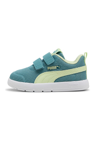 Zeleno rumeni čevlji z naramnicami Puma Courtflex V3 Mesh Inf