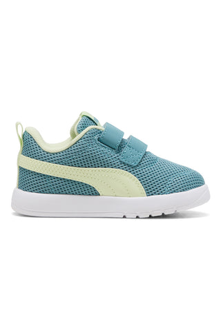 Zeleno rumeni čevlji z naramnicami Puma Courtflex V3 Mesh Inf