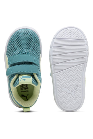 Zeleno rumeni čevlji z naramnicami Puma Courtflex V3 Mesh Inf