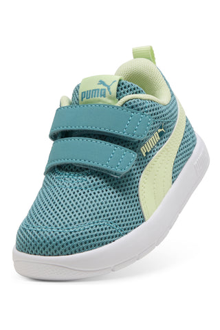 Zeleno rumeni čevlji z naramnicami Puma Courtflex V3 Mesh Inf