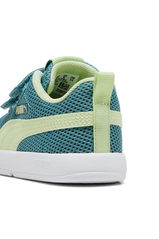 Zeleno rumeni čevlji z naramnicami Puma Courtflex V3 Mesh Inf