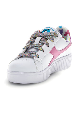 Beli čevlji z vezalkami in večbarvnim potiskom Diadora Game Step Starshine PS