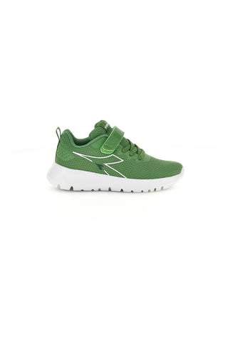 Zeleni tekaški copati z velcro zapenjanjem in vezalkami Diadora Evo Run Ps