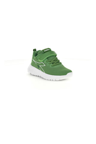 Zeleni tekaški copati z velcro zapenjanjem in vezalkami Diadora Evo Run Ps