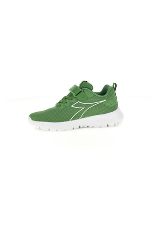 Zeleni tekaški copati z velcro zapenjanjem in vezalkami Diadora Evo Run Ps