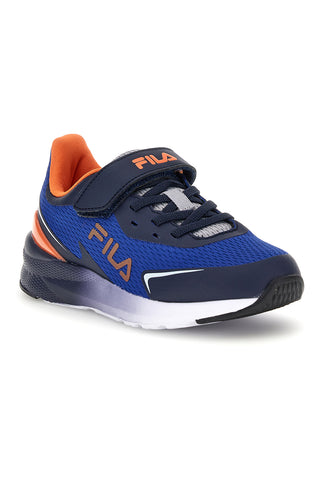 Modre športne copate s trakovi in oranžnimi vložki Fila Crusher V Kids FFK0076