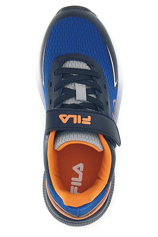Modre športne copate s trakovi in oranžnimi vložki Fila Crusher V Kids FFK0076