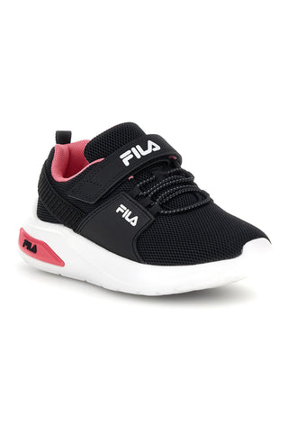 Črne športne copate s trakovi in roza vložki Fila Upspark Velcro Kids