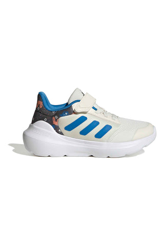 Bele superge z modrimi detajli in zapenjanjem na velcro Adidas Tensaur Run 3.0 El C