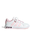 Bele superge z roza detajli in zapenjanjem Adidas Grand Court Minnie El K