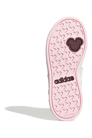 Bele superge z roza detajli in zapenjanjem Adidas Grand Court Minnie El K