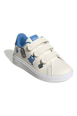 Bele superge z modrimi detajli in zapenjanjem na velcro Adidas Advantage Base 2.0 Cf C