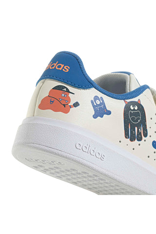 Bele superge z modrimi detajli in zapenjanjem na velcro Adidas Advantage Base 2.0 Cf C