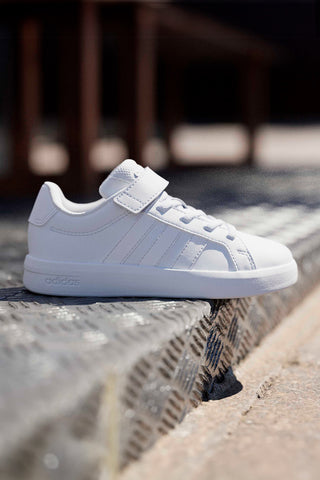 Bele superge z zapenjanjem Adidas Grand Court 3.0 El C