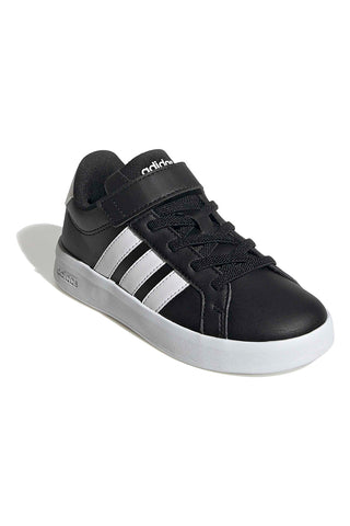 Črni supergi z belimi detajli in zapenjanjem na velcro Adidas Grand Court 3.0 El C