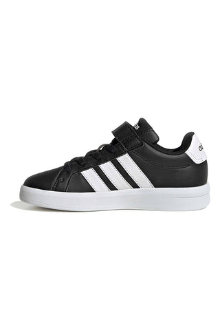 Črni supergi z belimi detajli in zapenjanjem na velcro Adidas Grand Court 3.0 El C