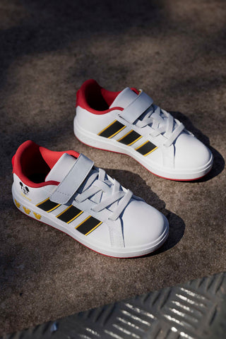 Bele superge z detajli Topolino Grand Court Mickey EL K Adidas