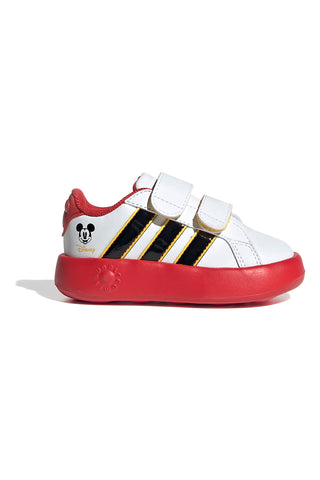 Bele superge z rdečo podplatom in detajli Mickey Adidas Grand Court Mickey CF I