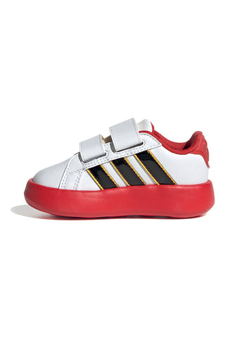 Bele superge z rdečo podplatom in detajli Mickey Adidas Grand Court Mickey CF I