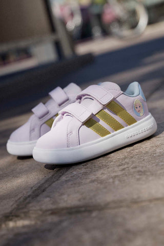 Lila superge z detajli Frozen in podplatom EVA Adidas Grand Court Elsa I